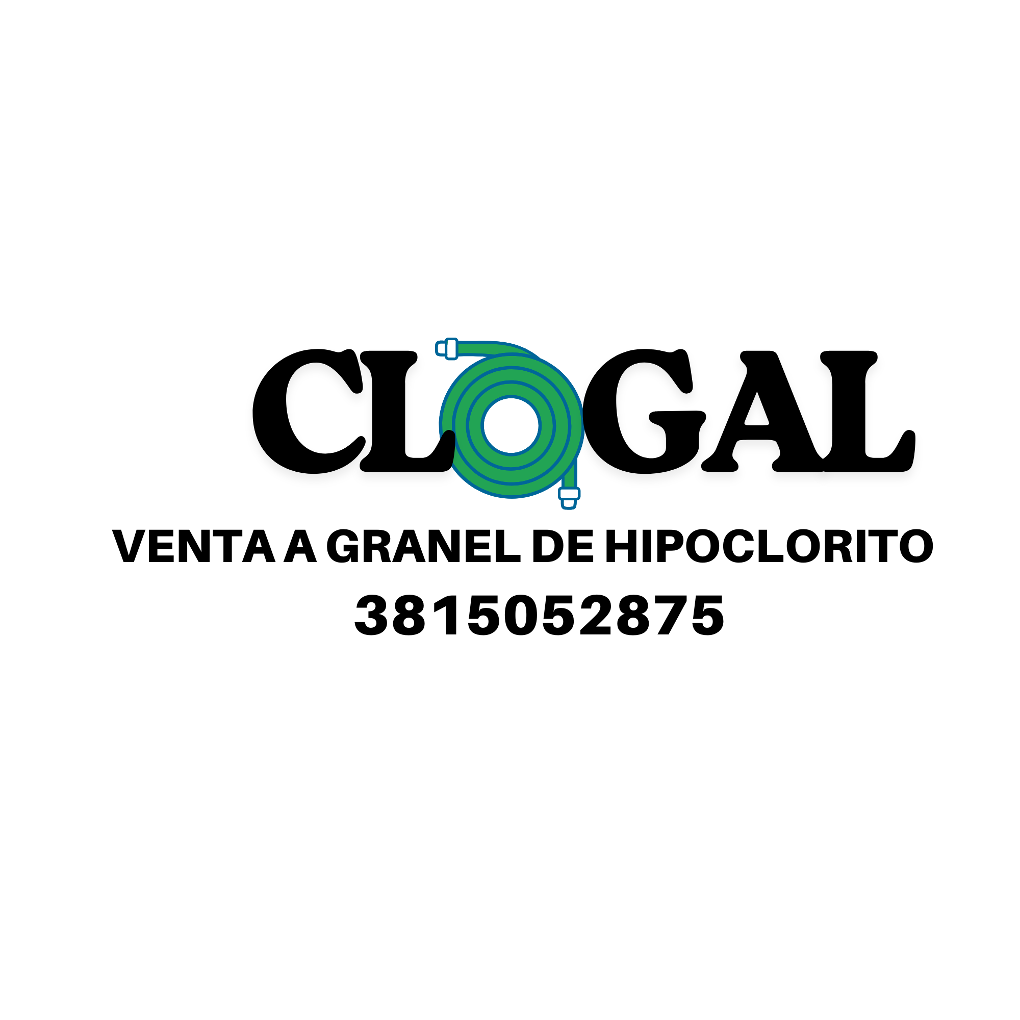 CLOGAL, con una manguera verde formando la O
